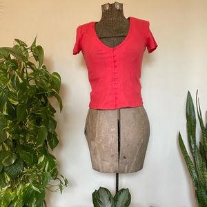 Anthropology top in red